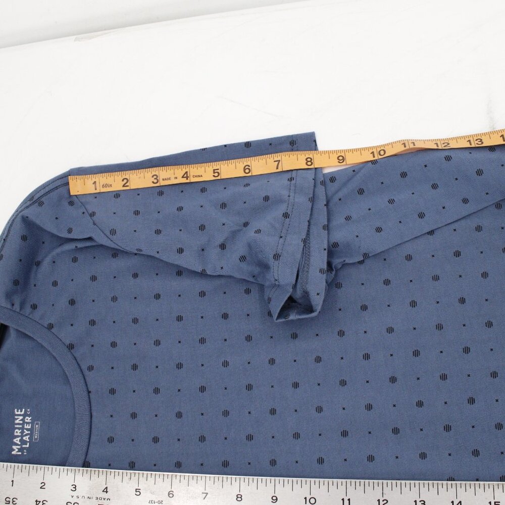 Marine Layer Shirt Mens Medium Geometric Crew Neck Short Sleeve Cotton Modal geo - Picture 7 of 10